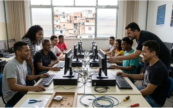 Jovens em curso profissionalizante do ProJovem em Itaquaquecetuba
