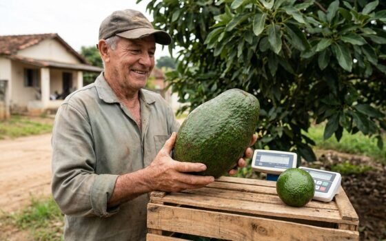 Abacate gigante de 2,2 kg busca recorde nacional em Itaquaquecetuba